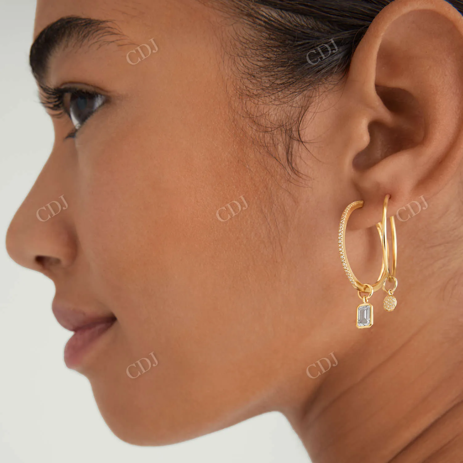 0.039CT Lab Grown Round Diamond Earrings