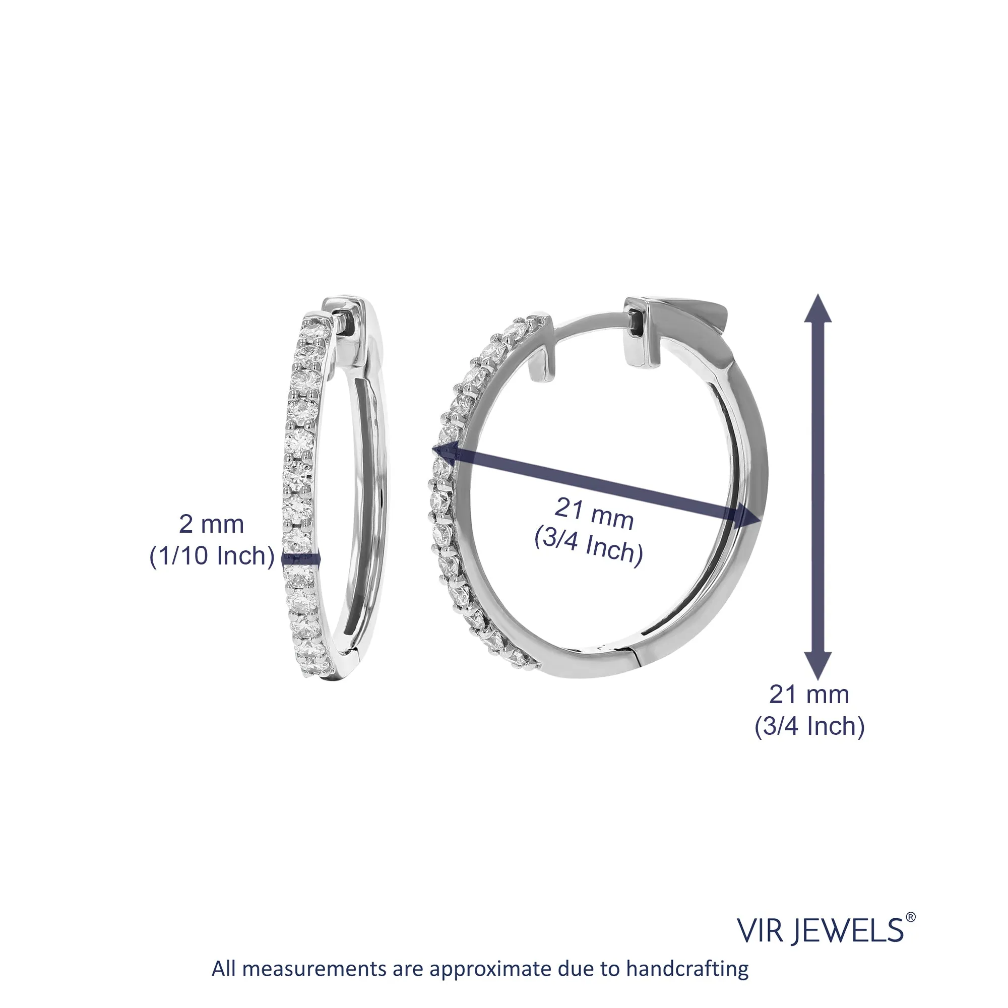 1/2 cttw Lab Grown Diamond Hoop Earrings in .925 Sterling Silver