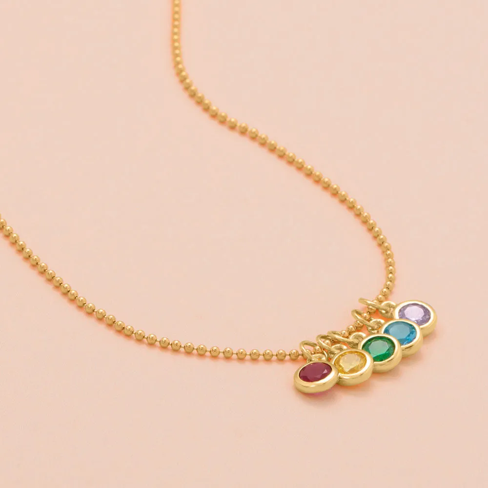 14 Karat Gold Plated Round CZ Birthstone Charms (January-December)