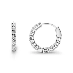 14ct White Gold Lab Grown Diamond Huggie Earrings