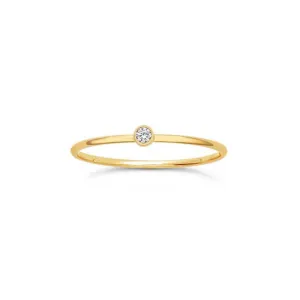 14K GF Dainty Diamond CZ Ring