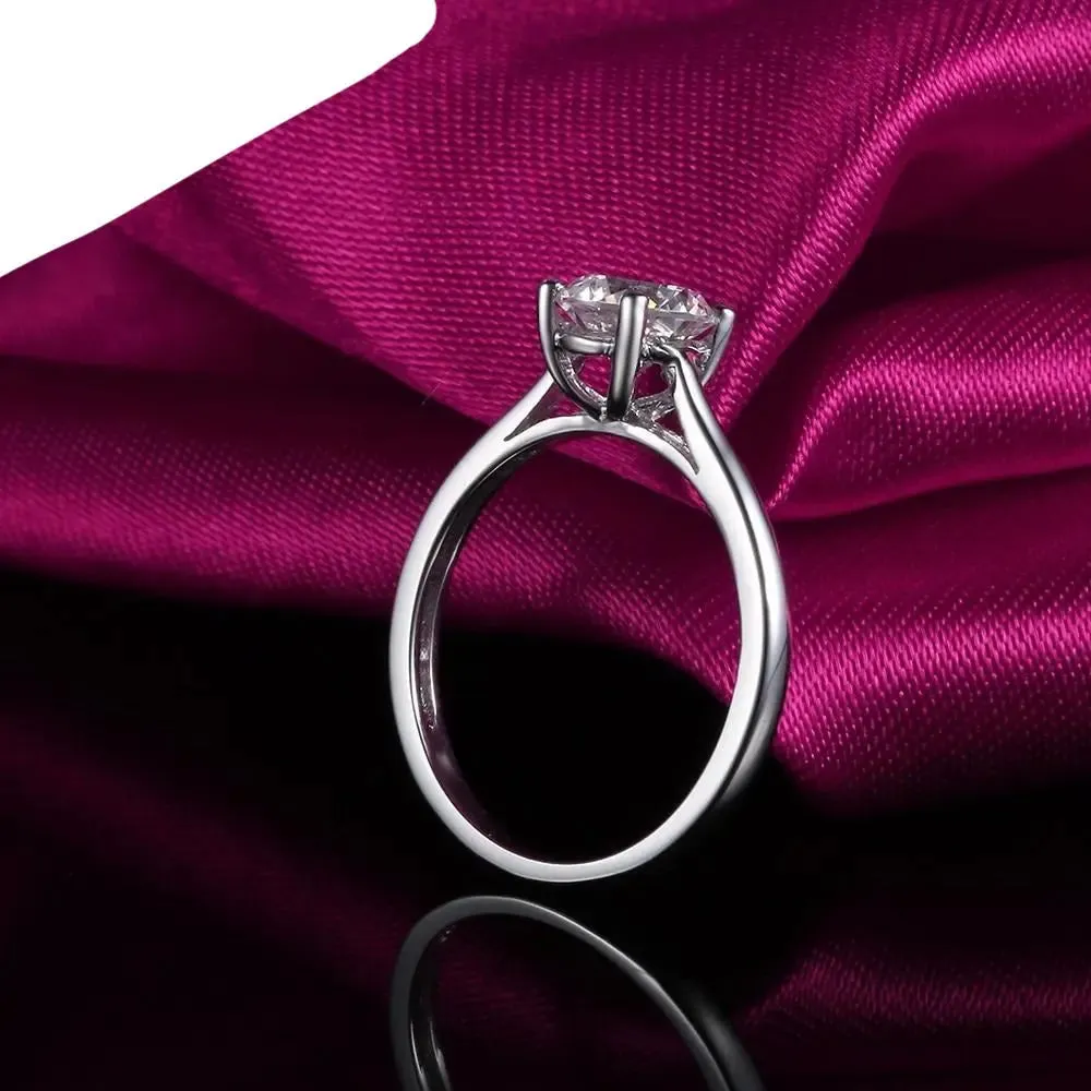 14k White Gold Solitaire Moissanite Ring 1ct