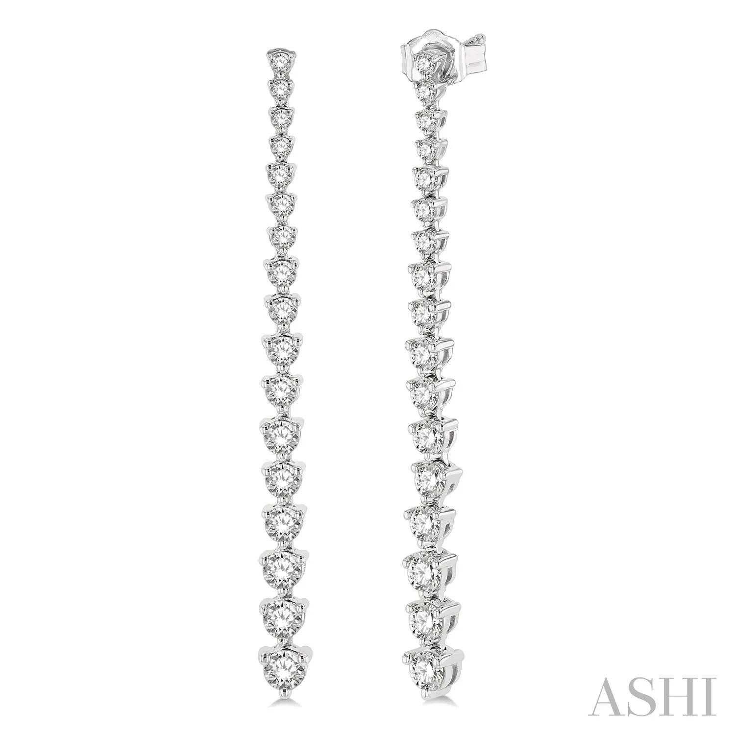 14KW Diamond Riviera Drop Earrings w/ 1.50 ctw