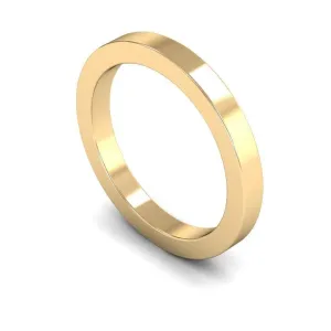 18ct Yellow Gold Heavy Weight Flat 2.5mm Wedding Ring