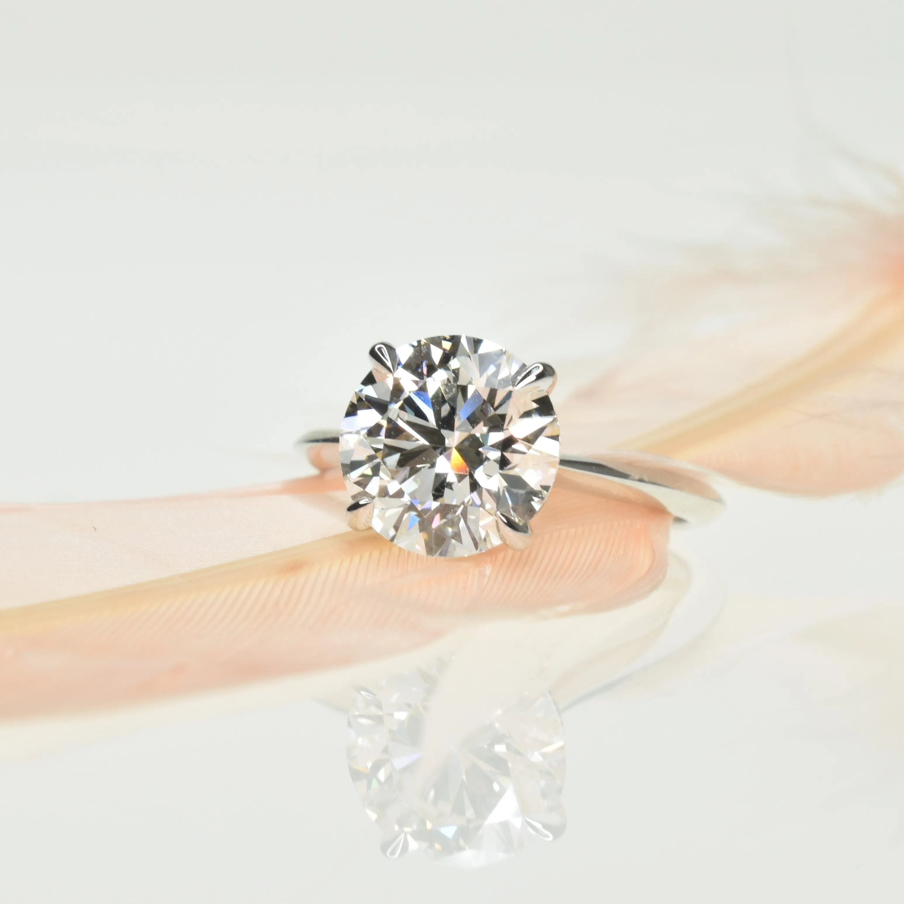 2ct Diamond Engagement Ring with Knife Edge Band