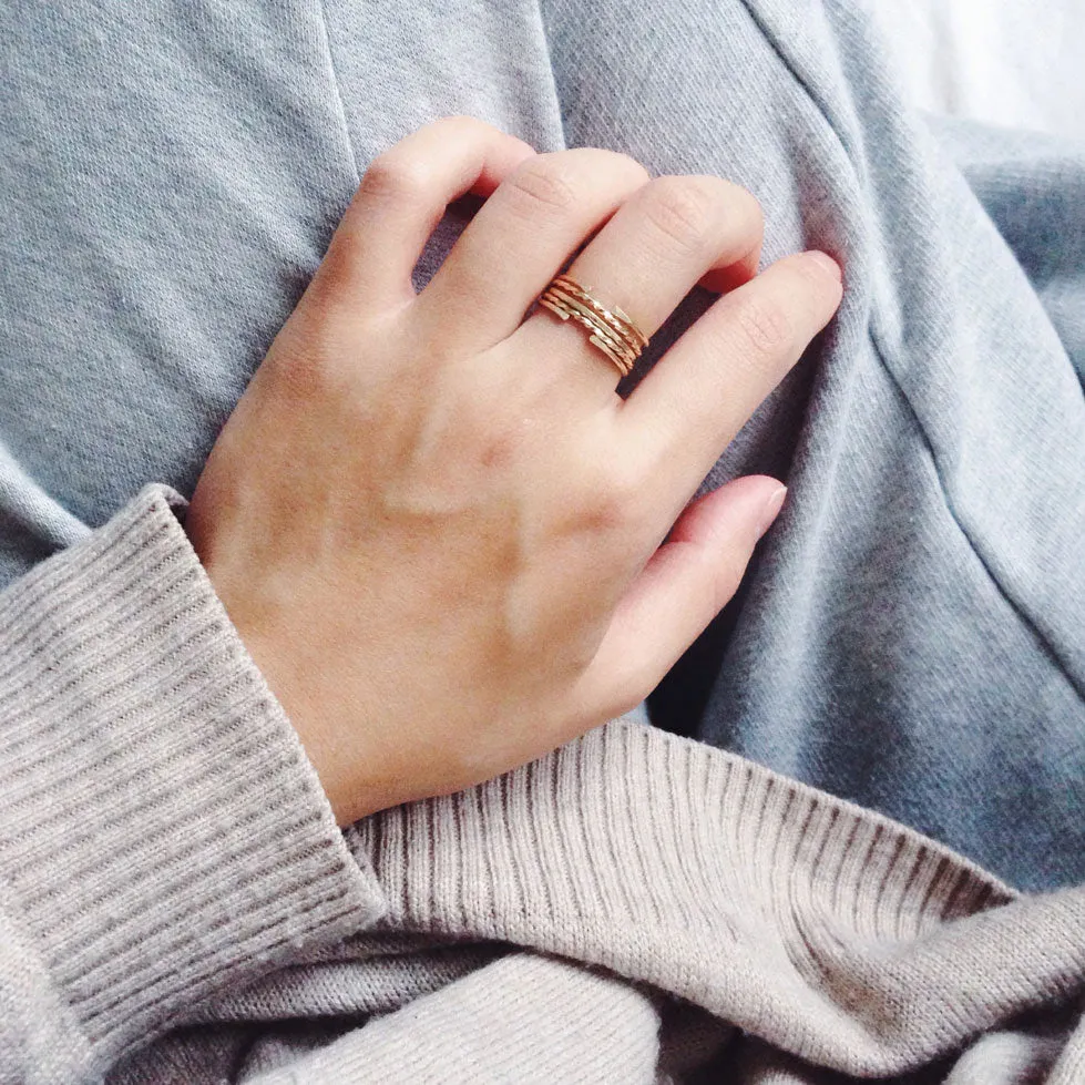 3 Thin Gold Rings