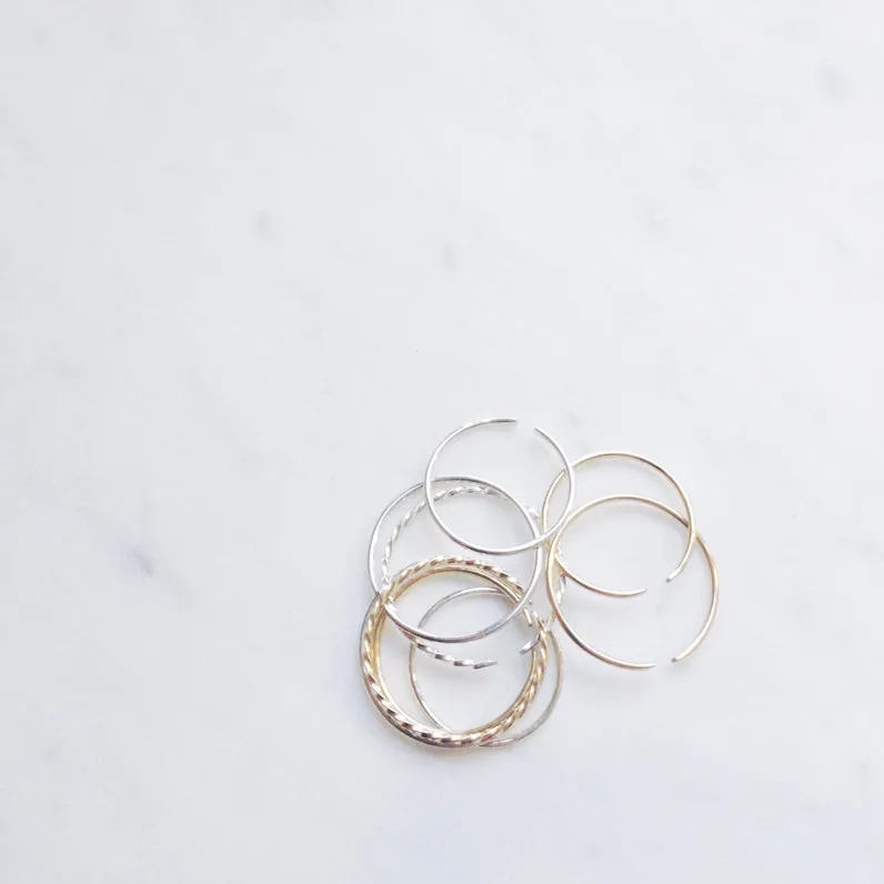 3 Thin Gold Rings