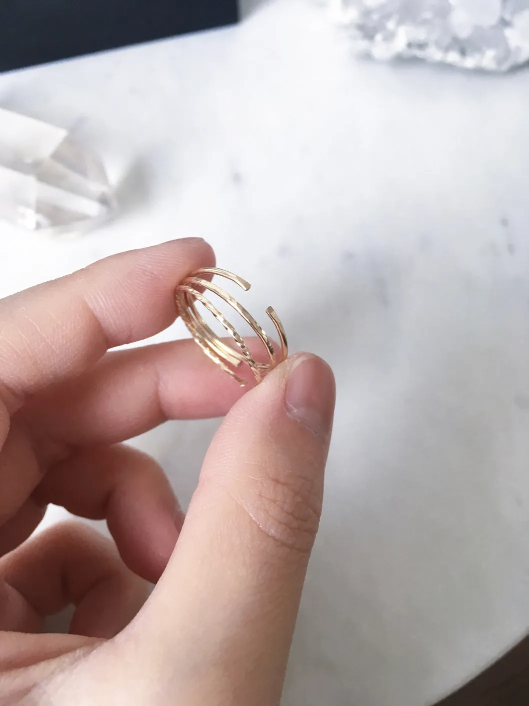 3 Thin Gold Rings