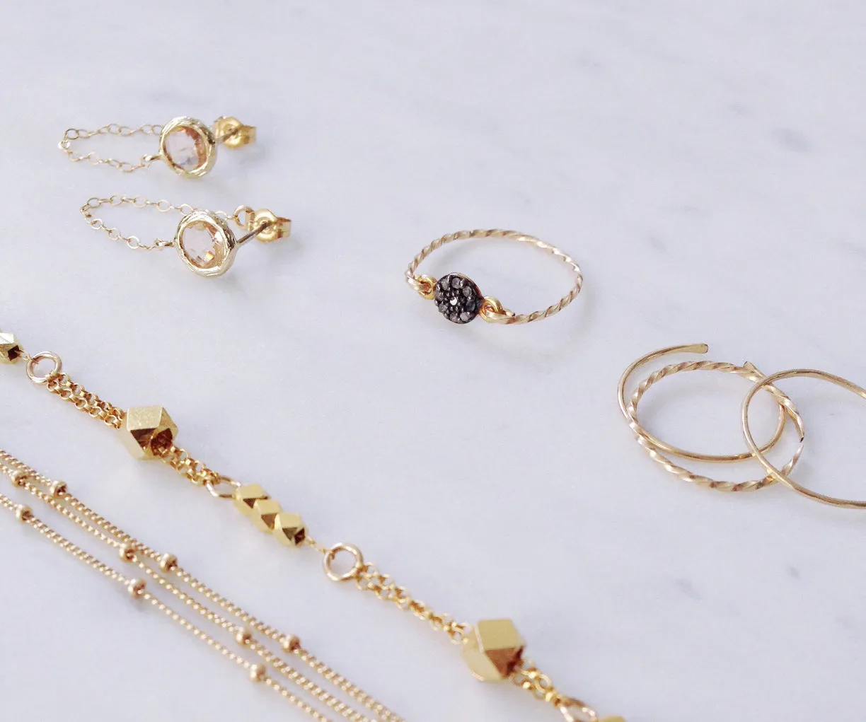3 Thin Gold Rings