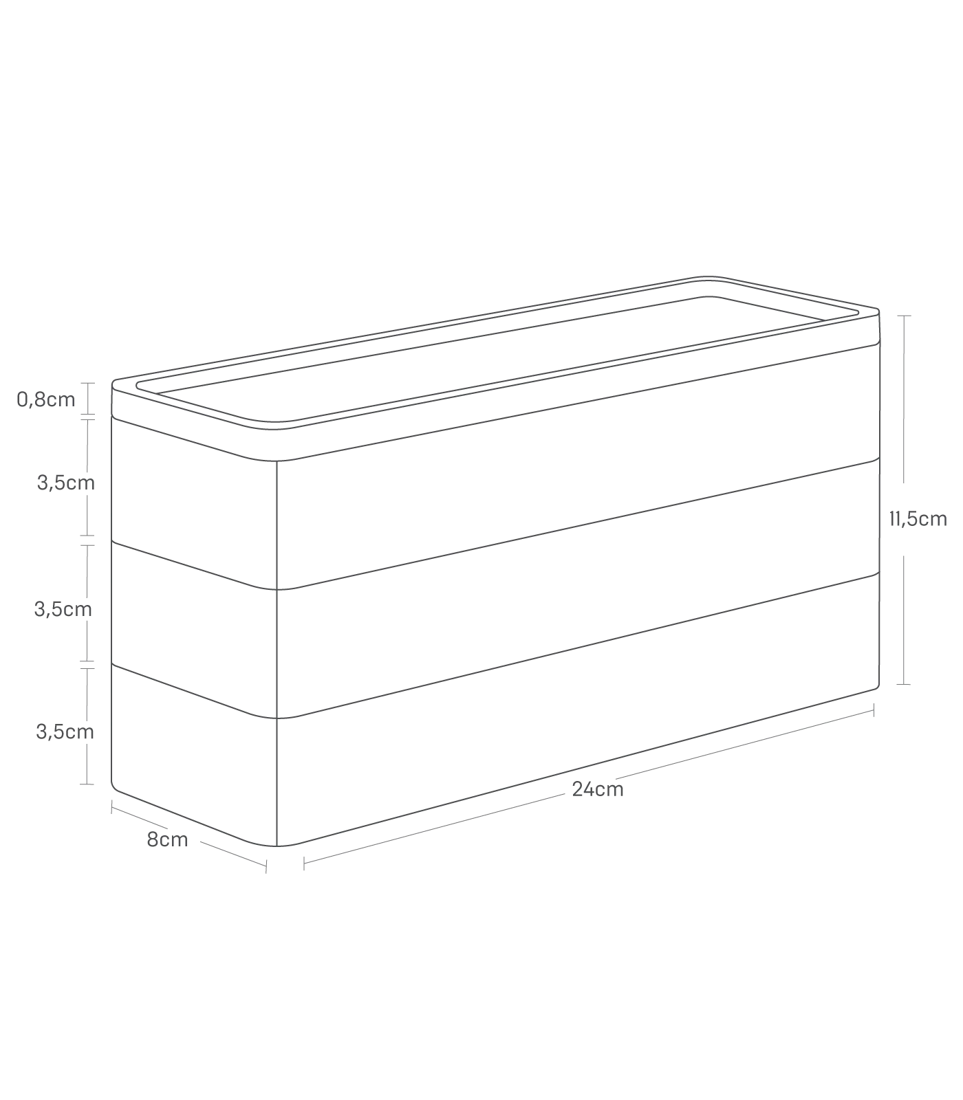3-Tiered Slim Accessory Box