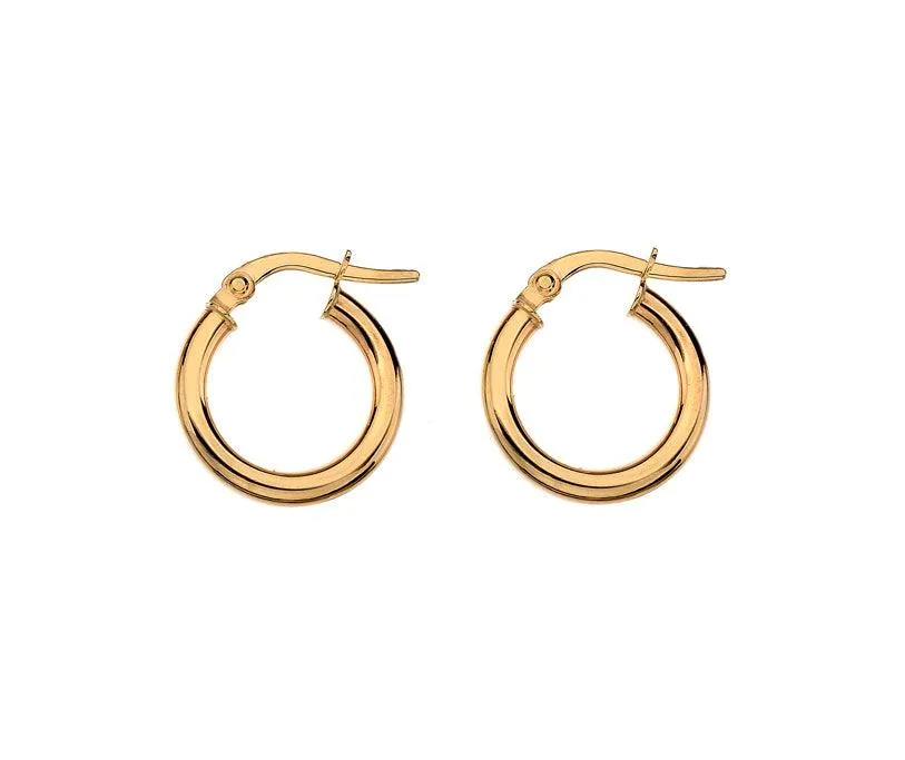 9ct 10mm Gold Hoop Earrings