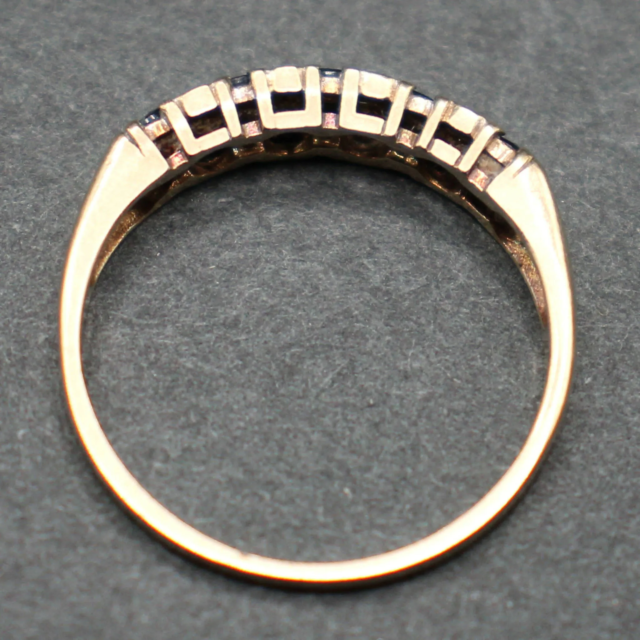 9ct gold sapphire diamond half eternity ring