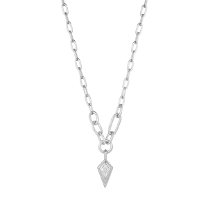 Ania Haie Silver Sparkle Drop Chunky Chain Necklace N041-02H-W