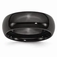 Black Ceramic 8mm Polished Wedding Band Ring