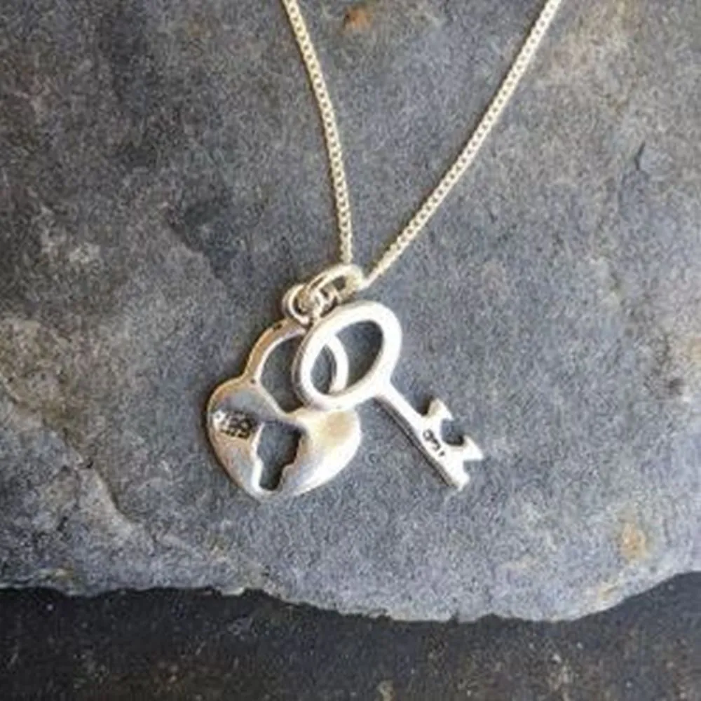 Blue Lily 20mm Lock and Key Pendant