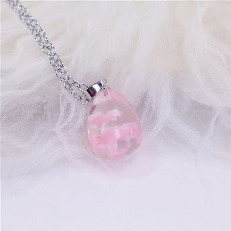 Blue Sky White Cloud Chain Necklace