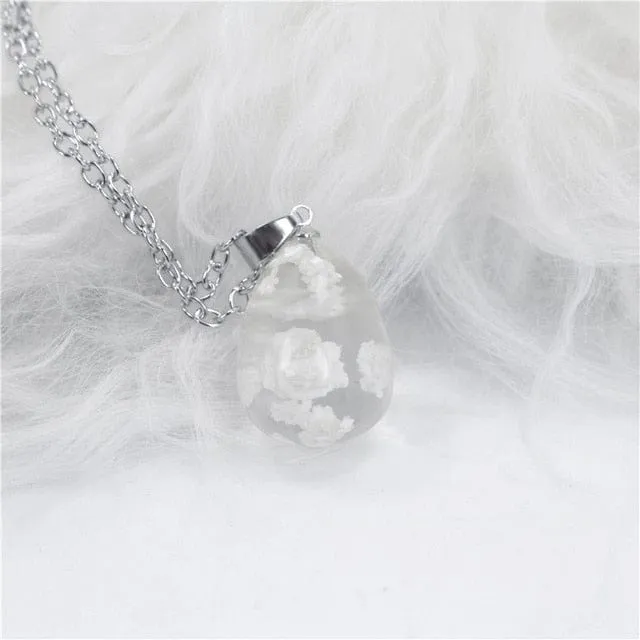 Blue Sky White Cloud Chain Necklace