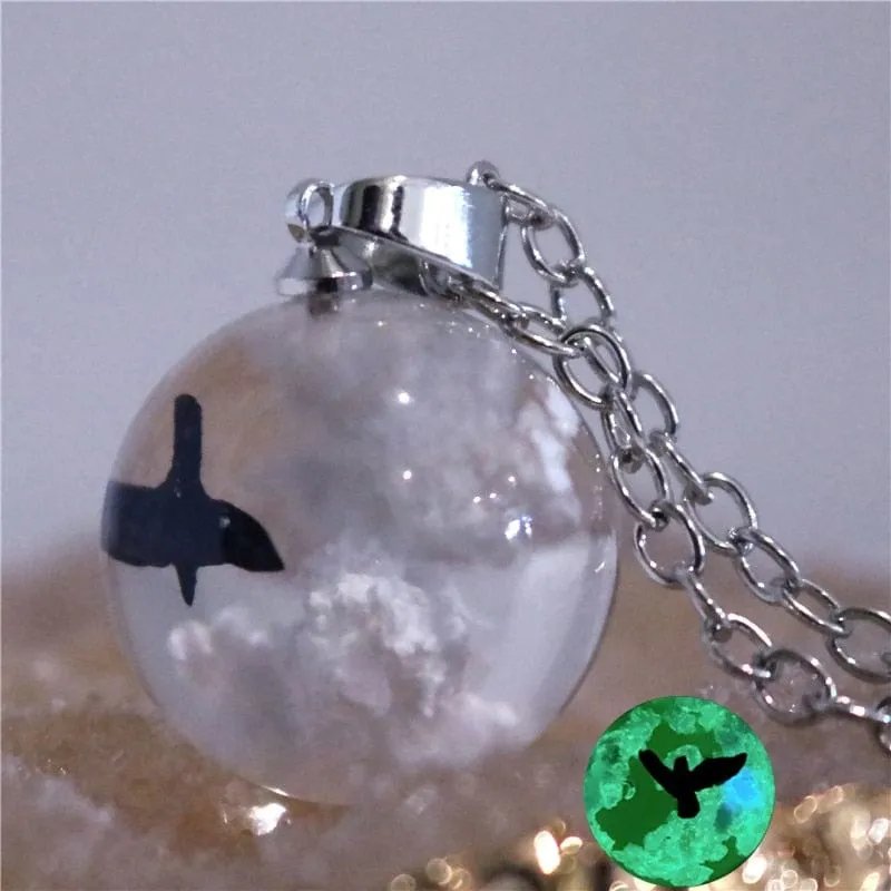 Blue Sky White Cloud Chain Necklace