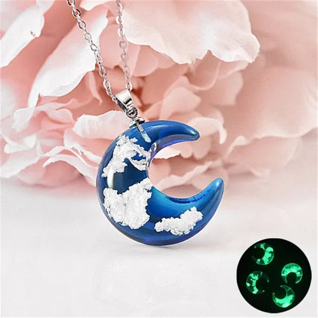 Blue Sky White Cloud Chain Necklace