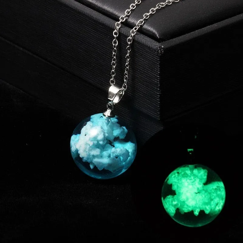 Blue Sky White Cloud Chain Necklace