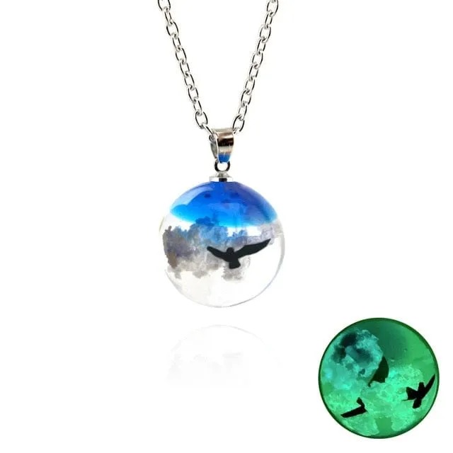 Blue Sky White Cloud Chain Necklace