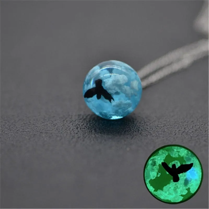Blue Sky White Cloud Chain Necklace