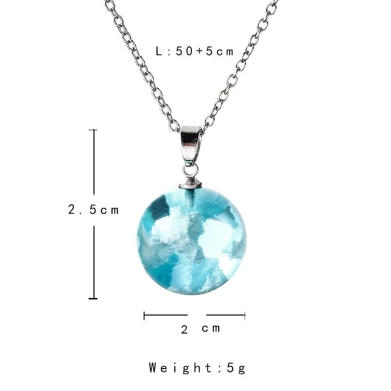 Blue Sky White Cloud Chain Necklace