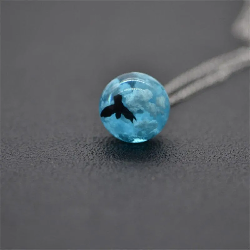 Blue Sky White Cloud Chain Necklace
