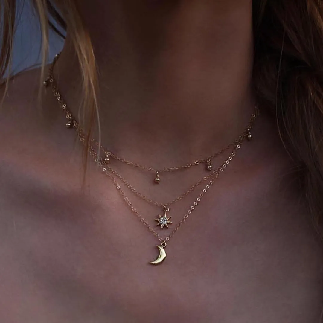 Bohemian Metal Chain OT Buckle Geometric Necklace