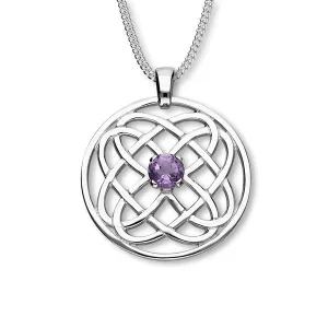 Celtic Silver Pendant CP325 Amethyst