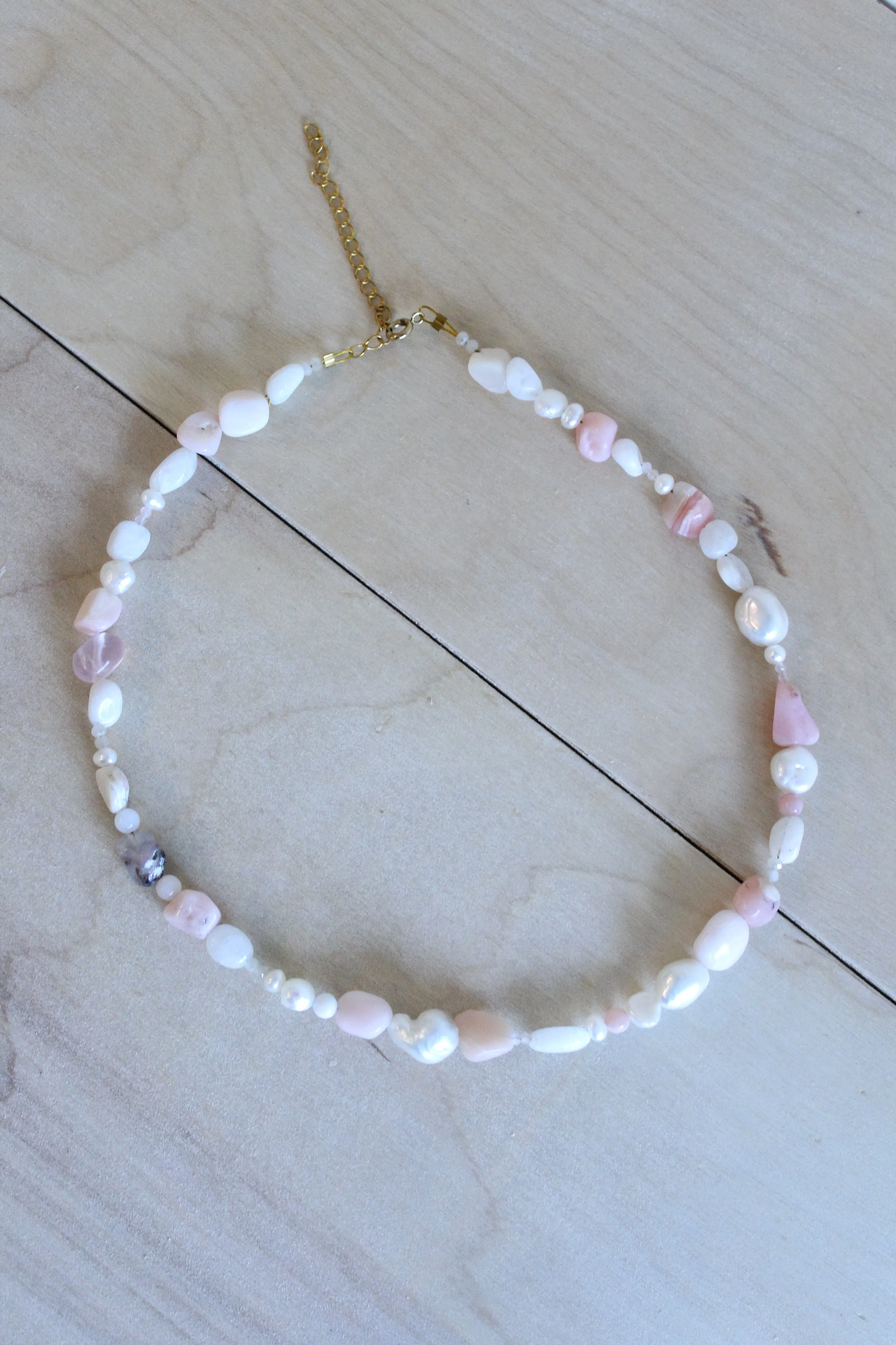 Chunky Pearl Pastel Gemstone Necklace by Studio Thorne