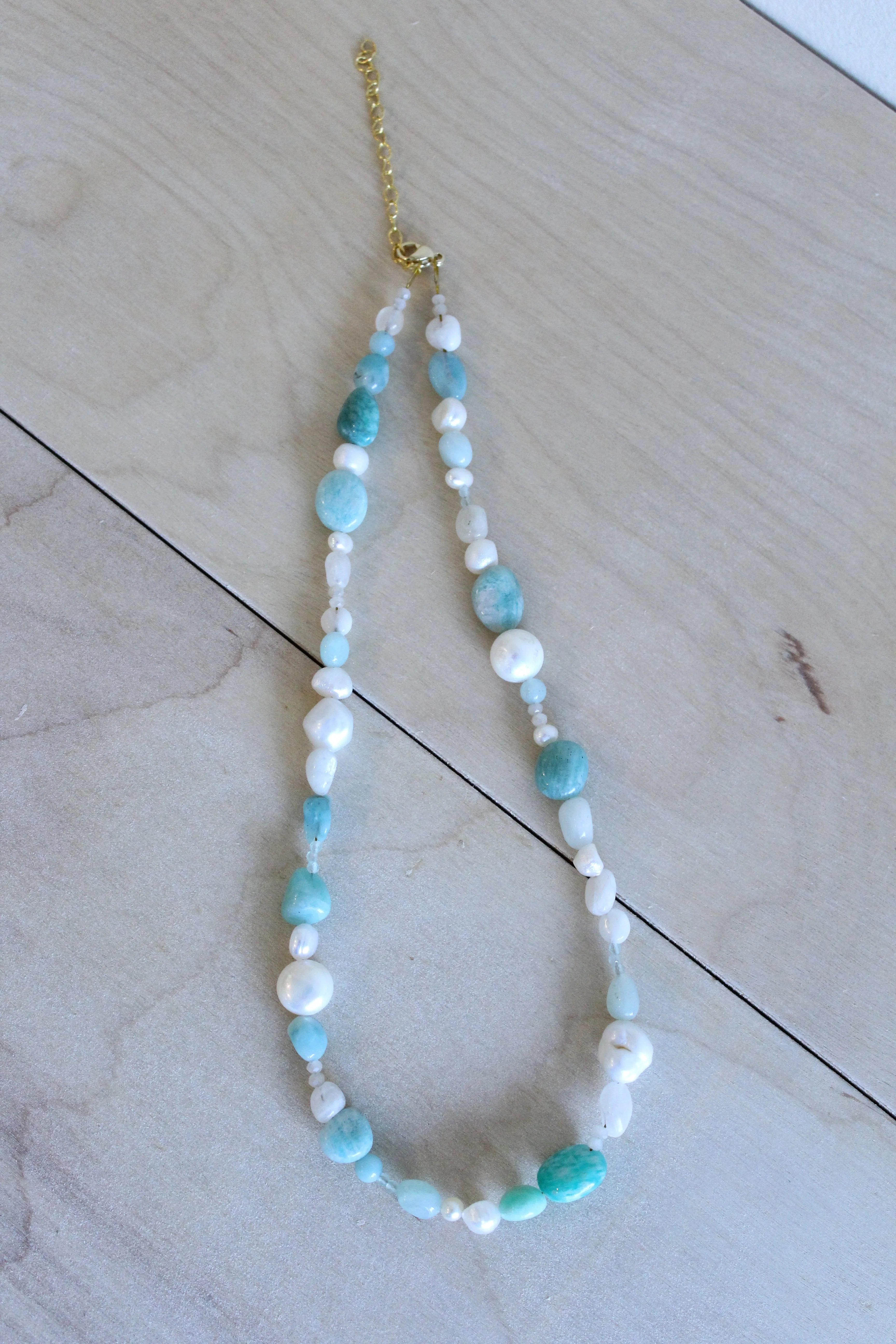 Chunky Pearl Pastel Gemstone Necklace by Studio Thorne