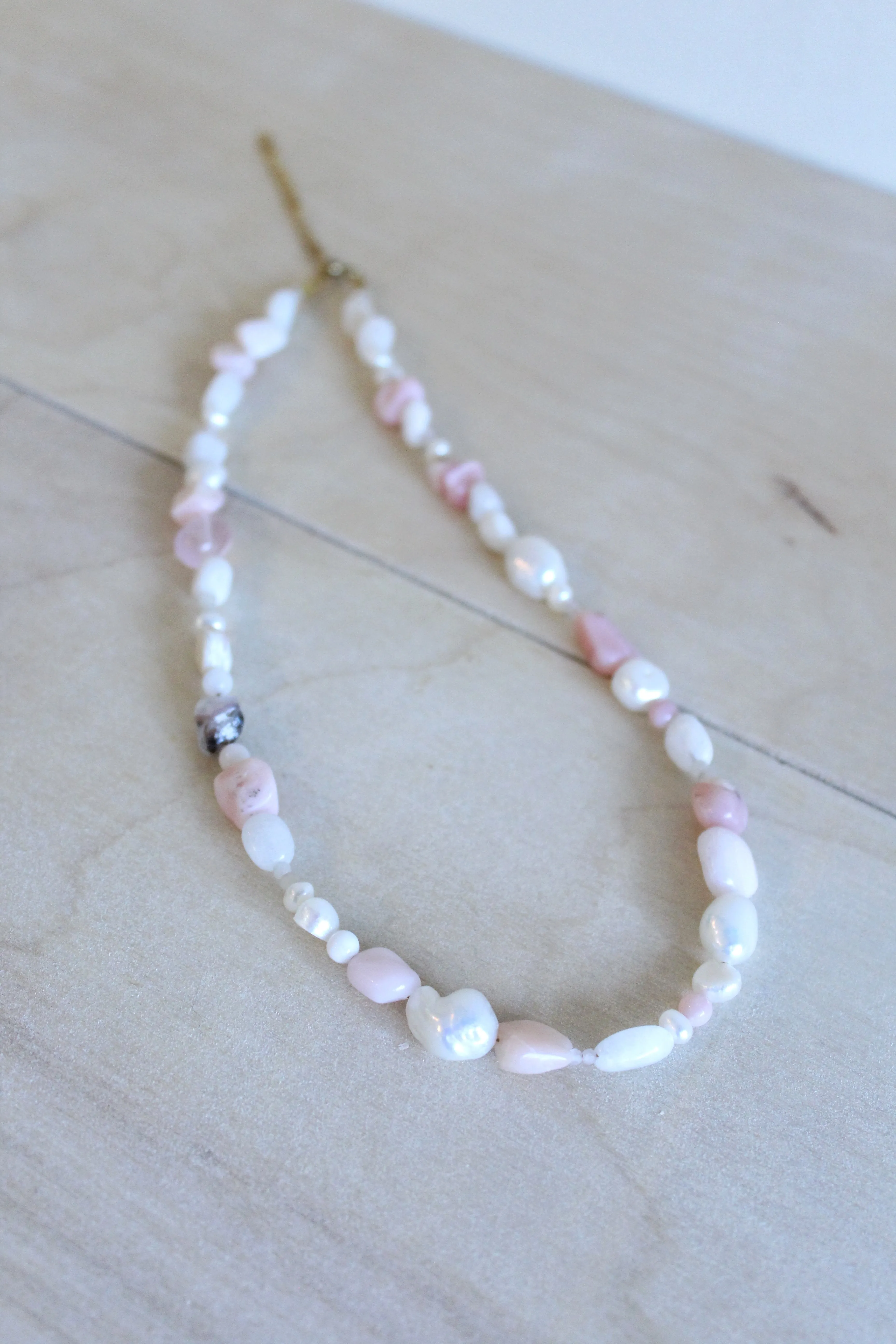 Chunky Pearl Pastel Gemstone Necklace by Studio Thorne