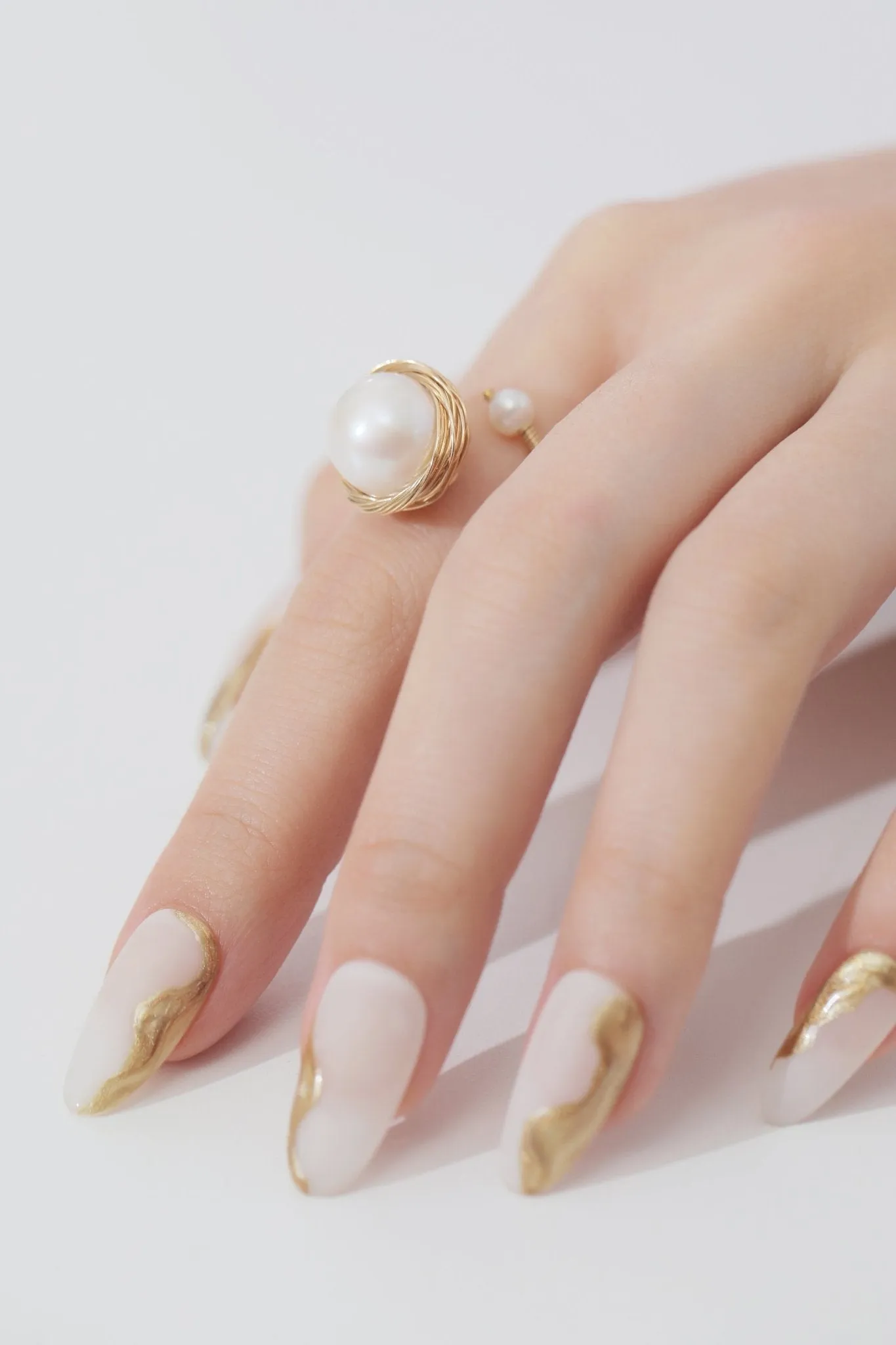 Classic Filigree Series  Large Pearl Open Ring