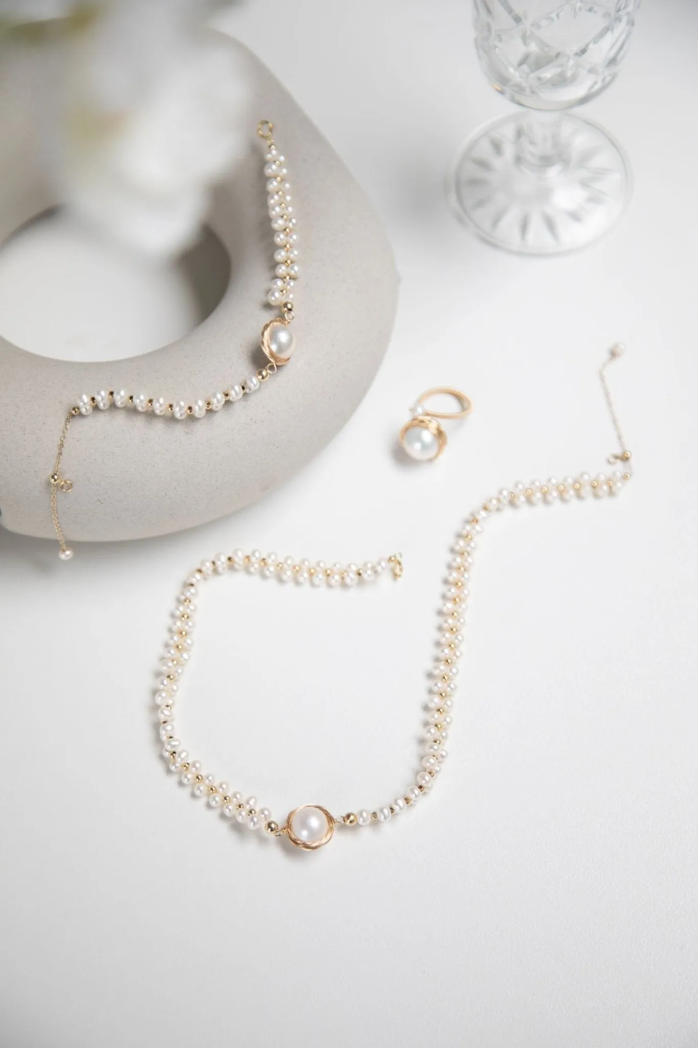 Classic Filigree Series  Large Pearl Open Ring