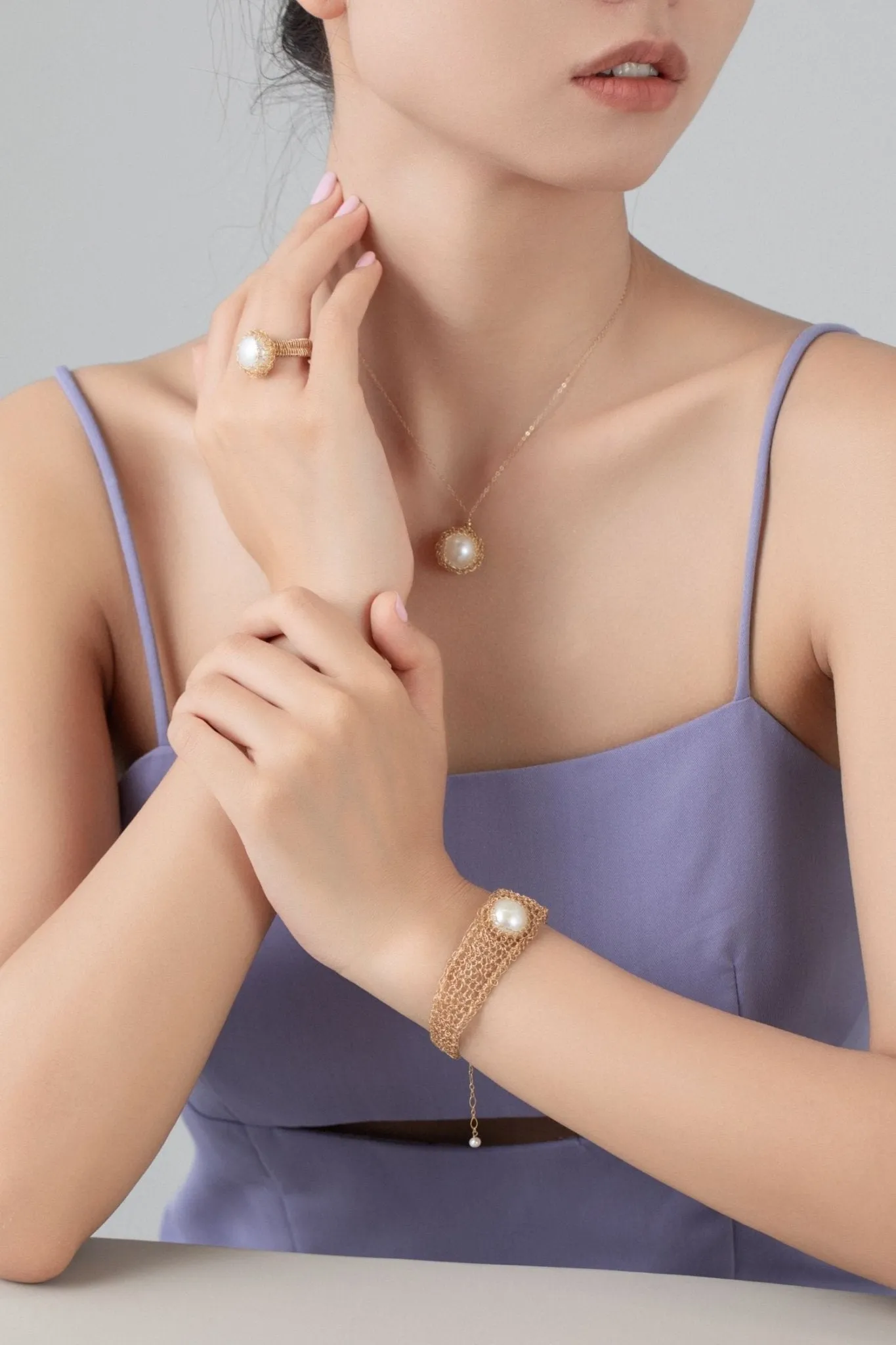 Classic Filigree Series Waterdrop Pearl Open Ring