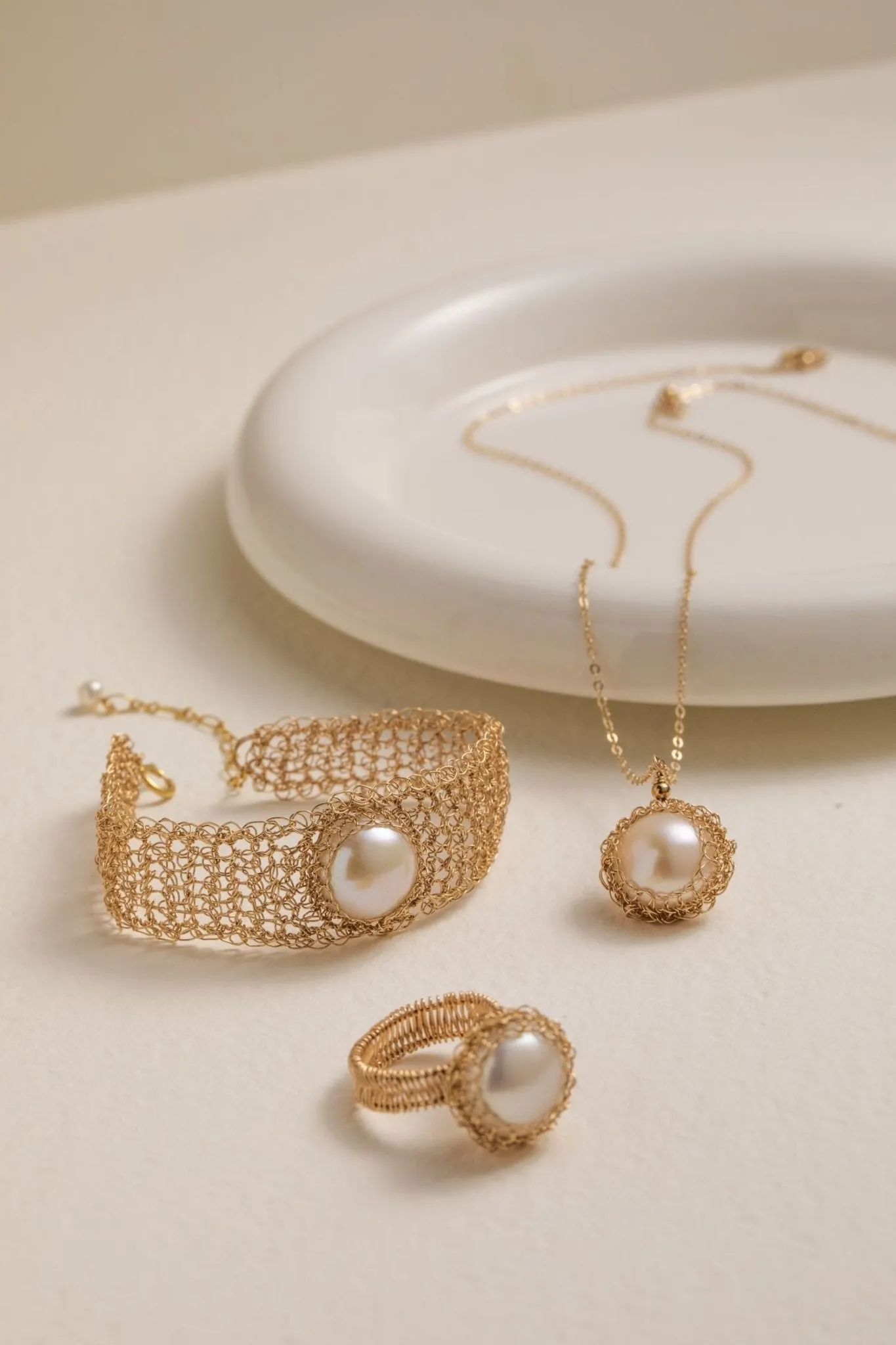 Classic Filigree Series Waterdrop Pearl Open Ring