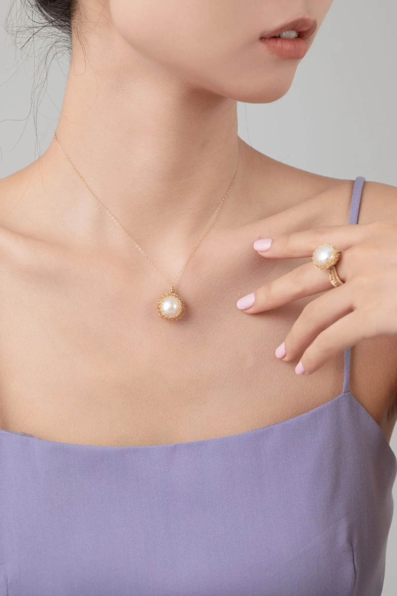 Classic Filigree Series Waterdrop Pearl Open Ring