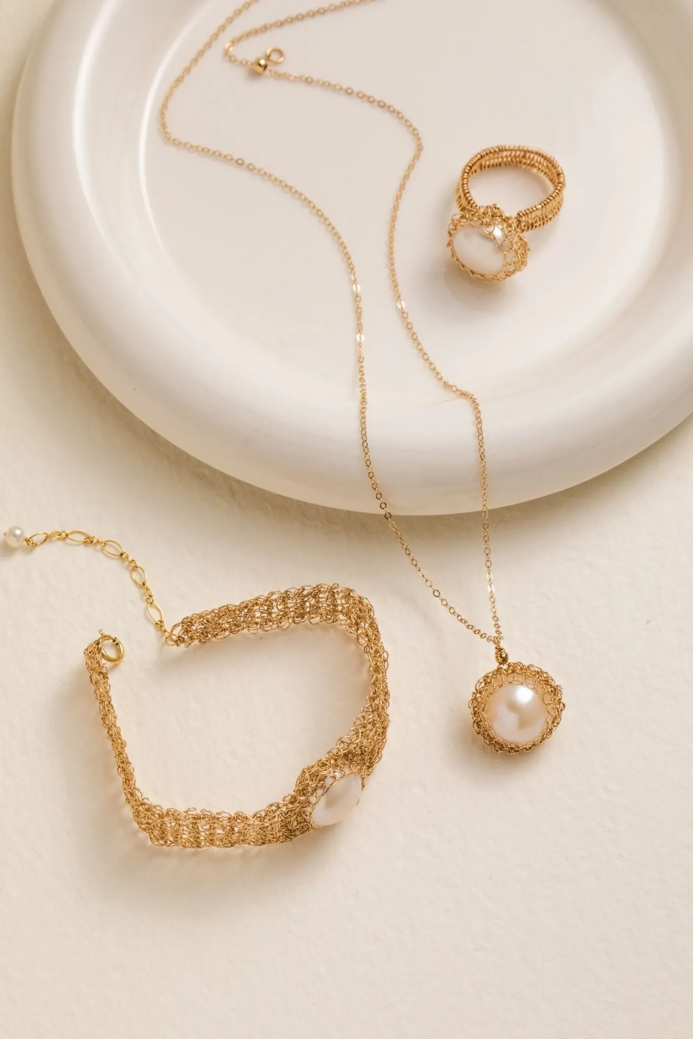 Classic Filigree Series Waterdrop Pearl Open Ring