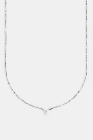 Clear Butterfly Necklace - White