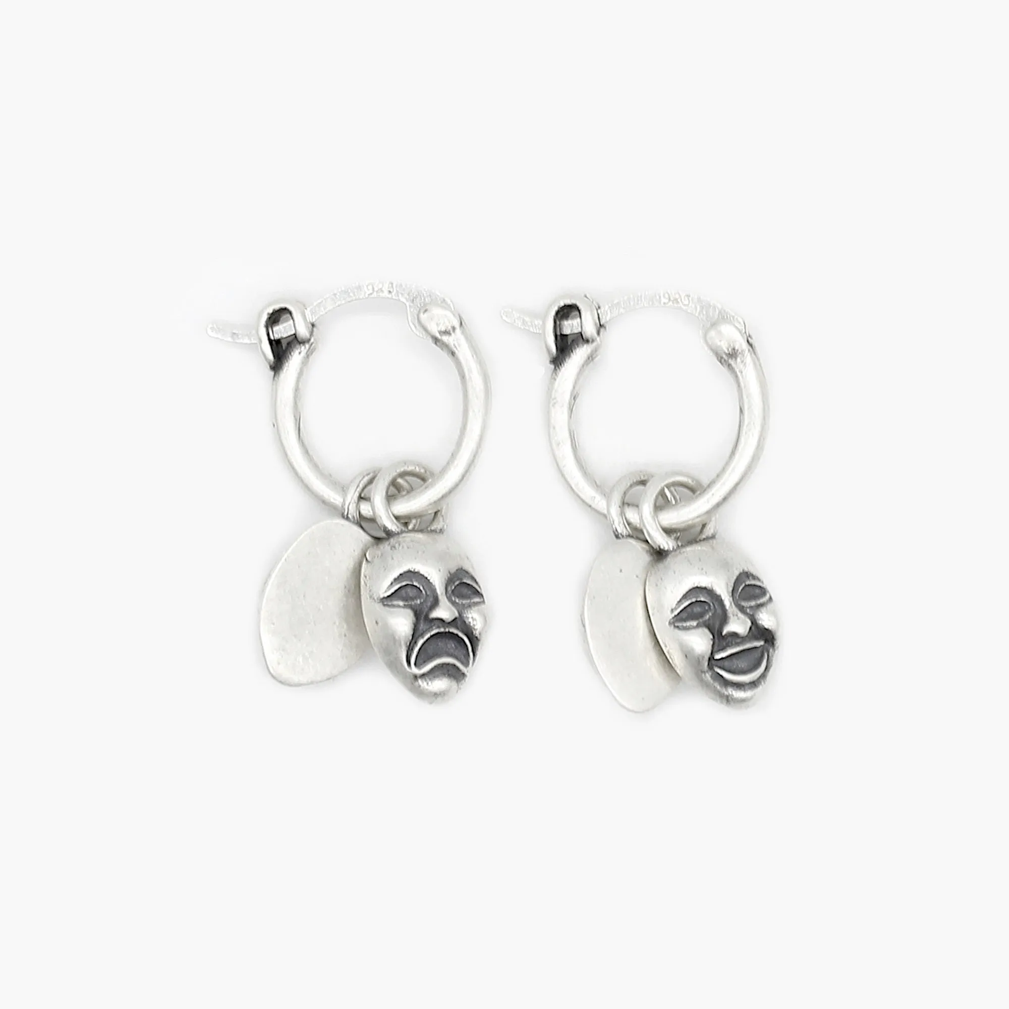Comedy And Tragedy Sterling Silver Earring