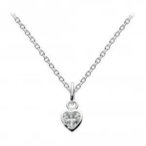 Dew Sterling Silver Dinky Small Cubic Zirconia Heart Pendant 9006CZ