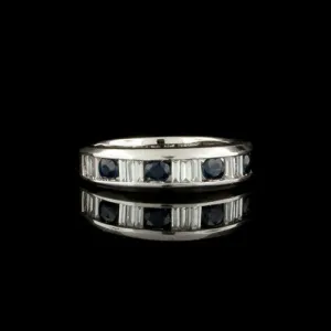 Diamond & Sapphire 14k Band Ring
