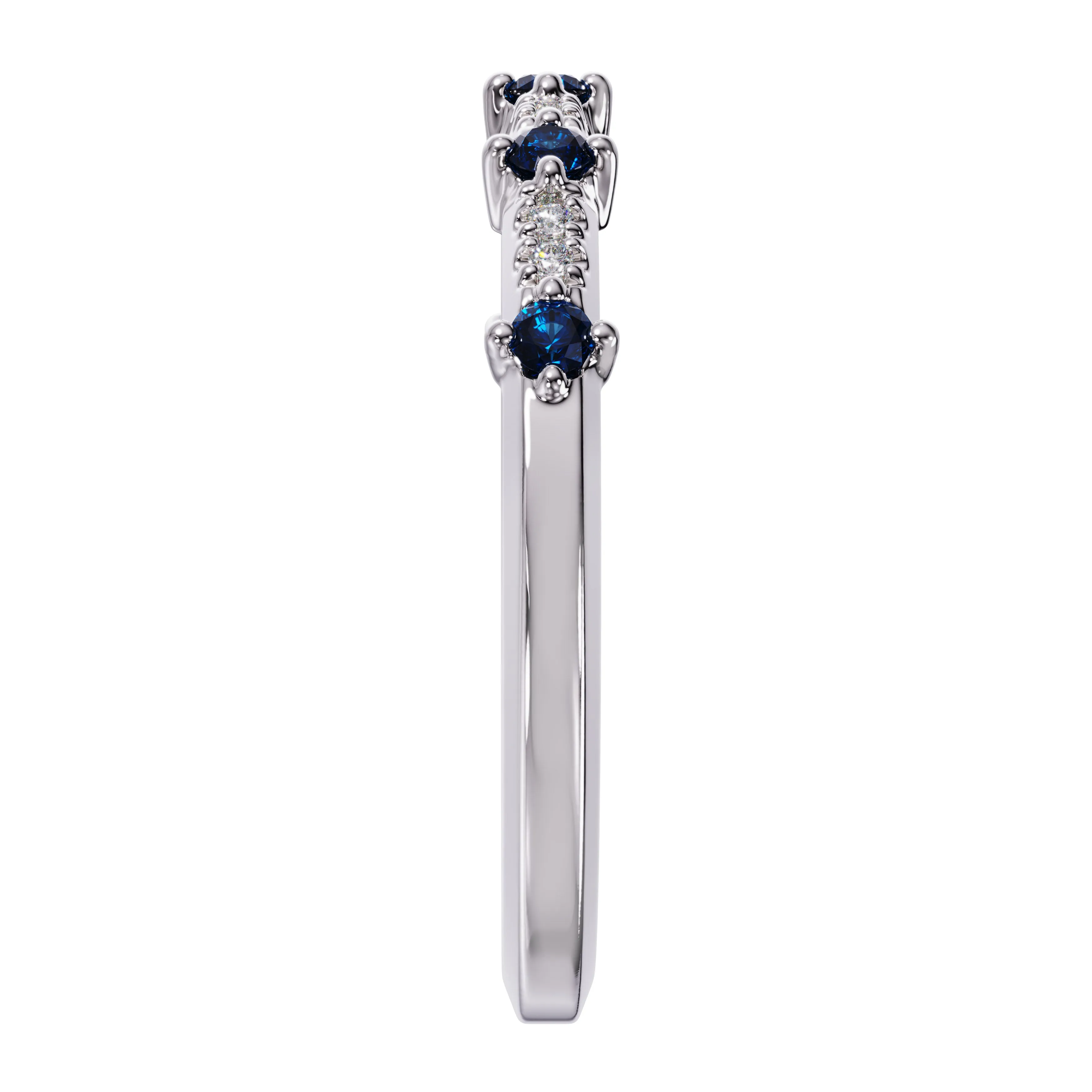 Diamond and Sapphire Stackable Wedding Band