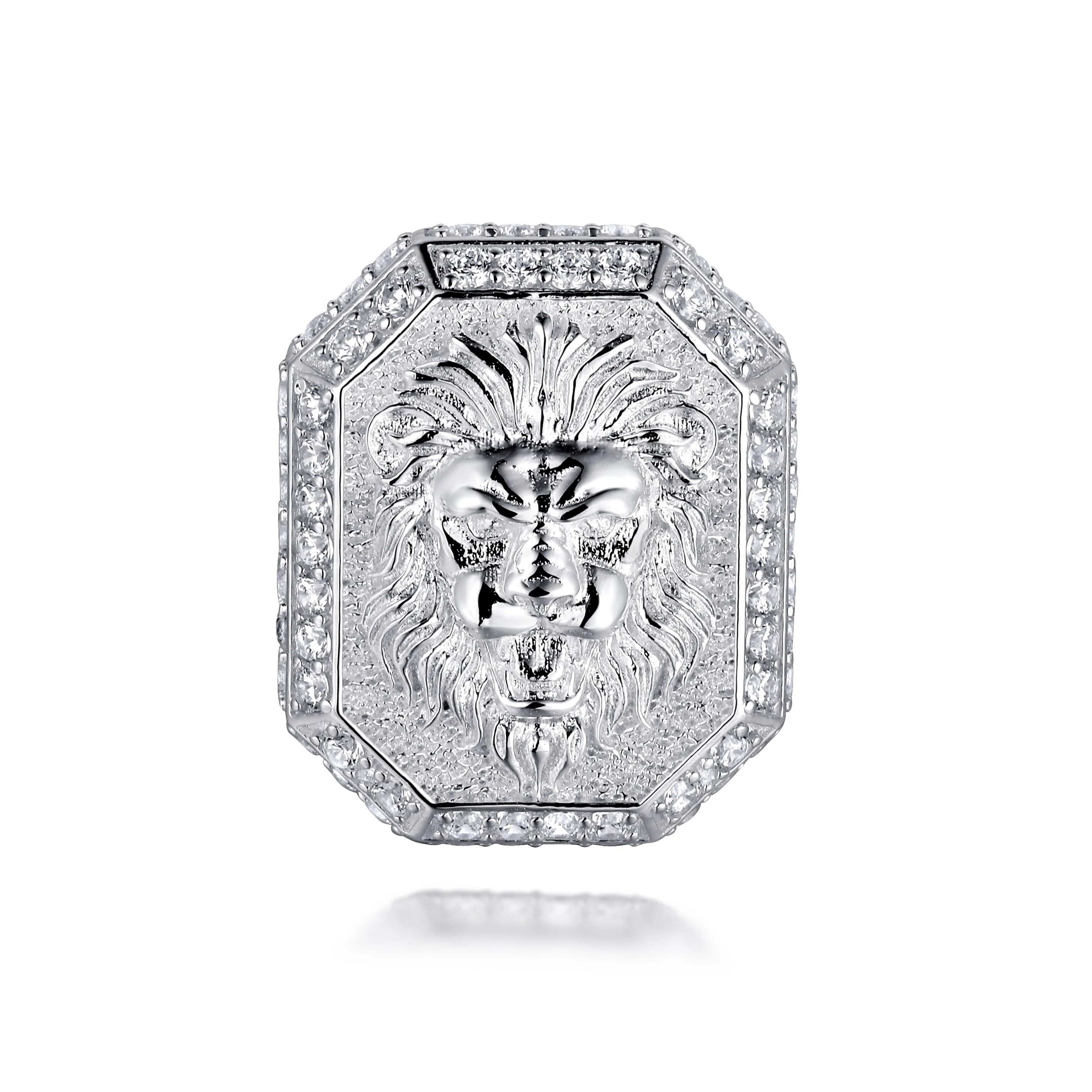 Diamond Bezel Lion Ring