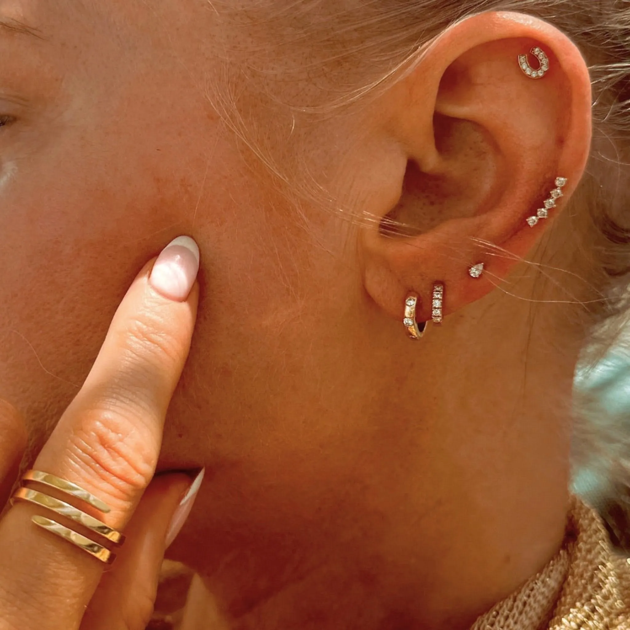 Diamond Pear Stud