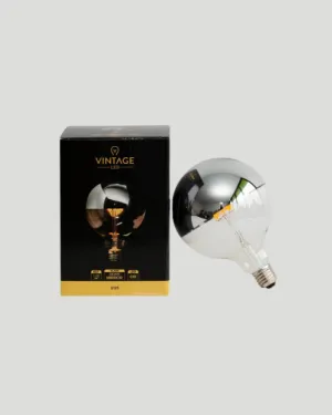 Dimmable E27 LED Silver Cap | G125 | 6W | 2200K