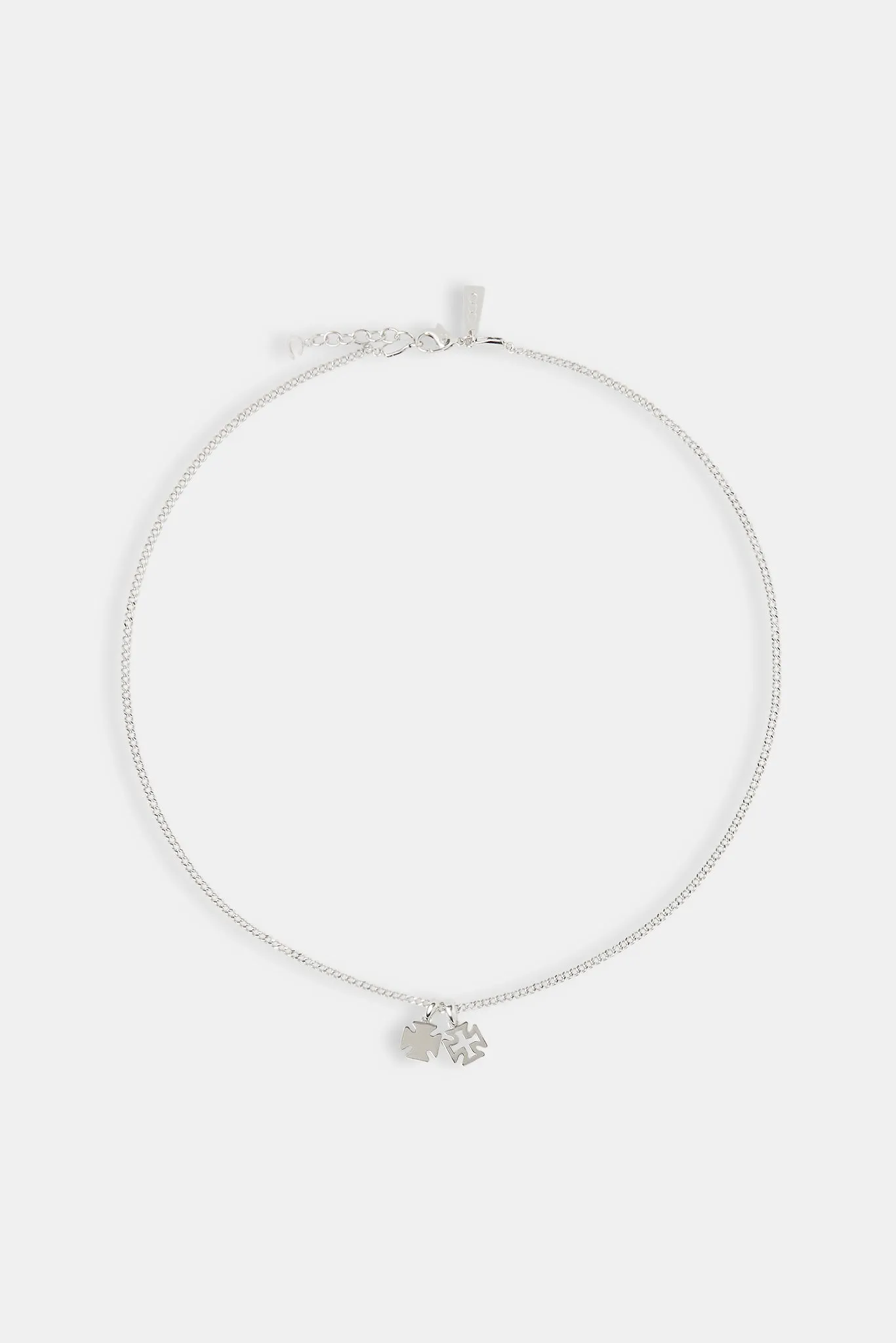 Double Polished Cross Motif Necklace - 10mm