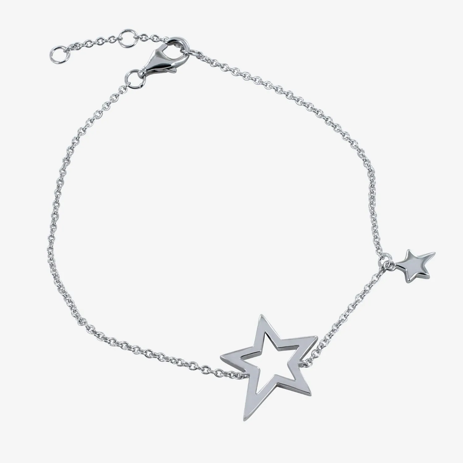 Duet Star Sterling Silver Adjustable Bracelet