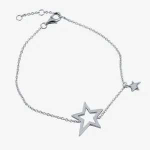 Duet Star Sterling Silver Adjustable Bracelet
